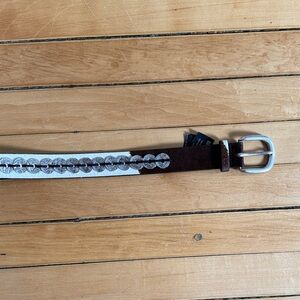 Zara brown with silver coin cow pattern belt